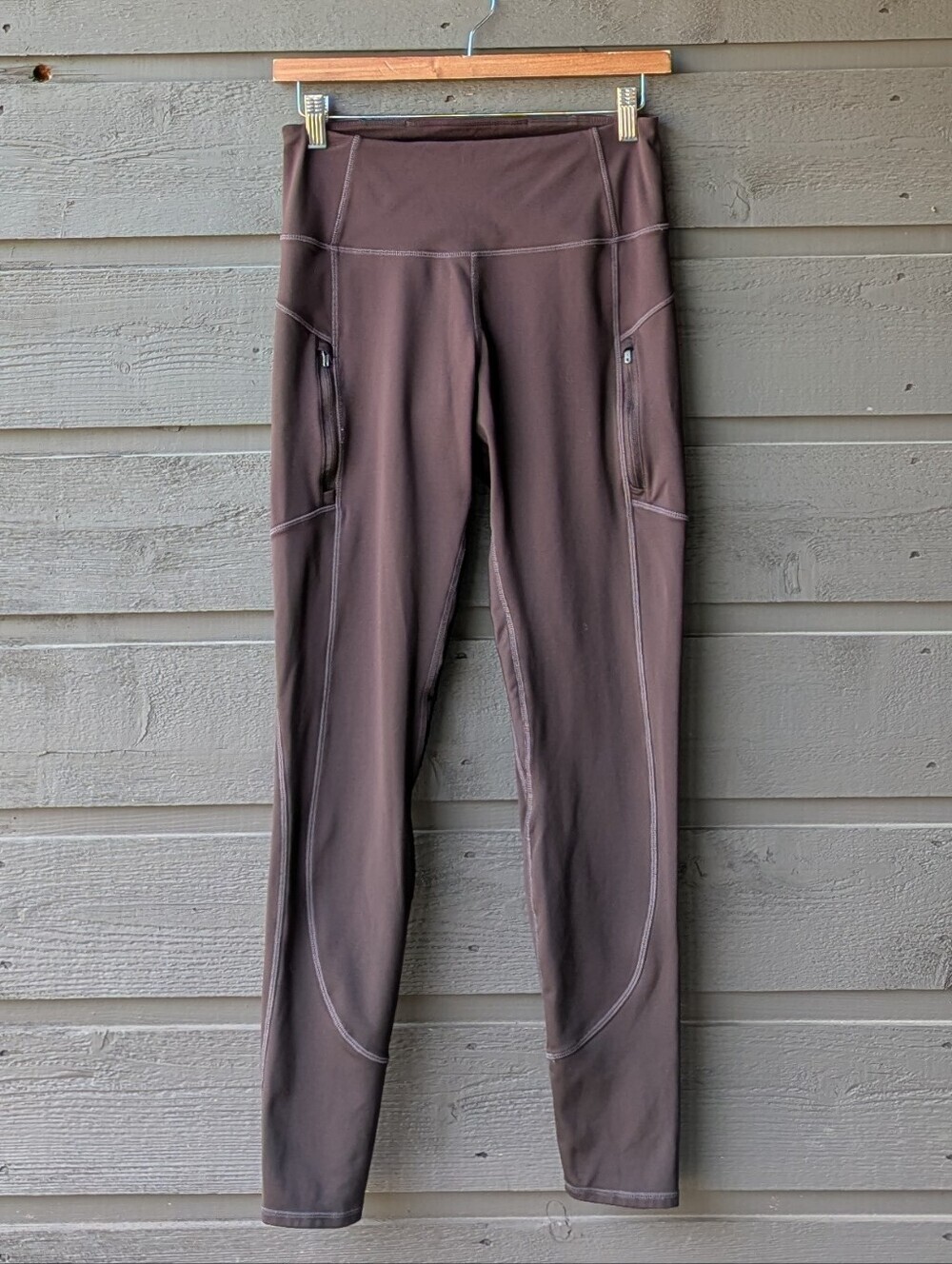 Quince Whistler High-Rise Pocket Thermal Legging Espresso Brown Womens Small